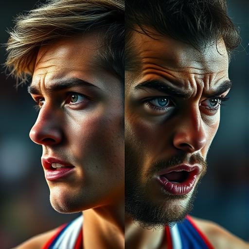 A split image showing determination and focus as a key to motivation