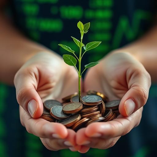 Hands holding a sprouting plant symbolizing growth through visualization