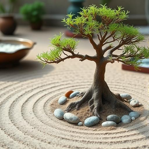 A tranquil zen garden symbolizing peace and mindfulness
