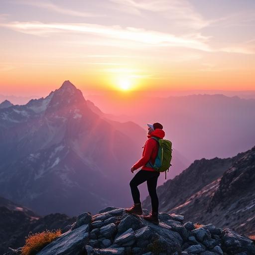 Vibrant mountain landscape at dawn symbolizing new beginnings