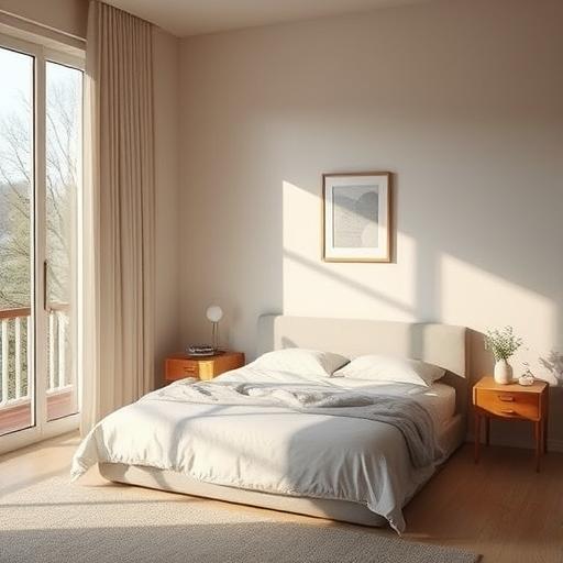 A calming bedroom environment enhancing wellness.