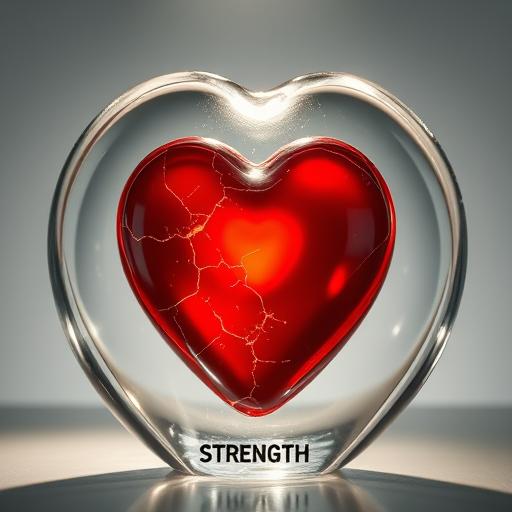 A glass sculpture of a heart encased in a halo of light representing self-care