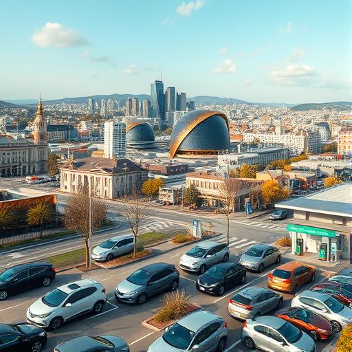 A panoramic view of a cityscape showcasing the blend of traditional and modern living