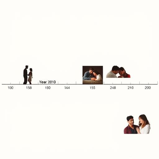 Timeline series of images reflecting growth through life stages