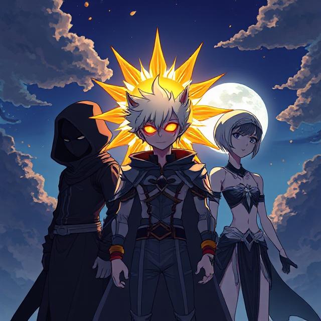 Sun The Pun Image Showing His Three Personalities