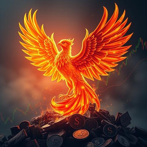 Phoenix rising from ashes symbolizing rebirth and potential