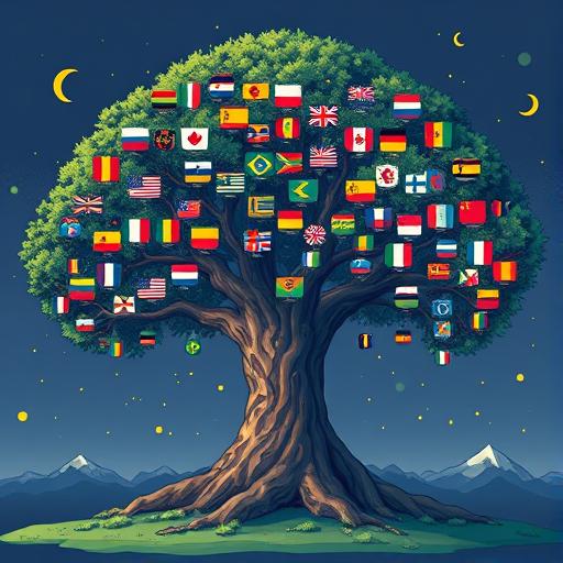 Illustration of a giant tree symbolizing growth and goals