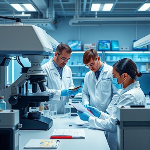 A laboratory setting showcasing AI-driven equipment