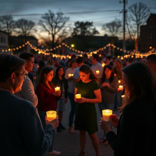 Community candlelight vigil showing unity