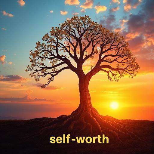 Artistic representation of a tree with deep roots symbolizing a strong, grounded mindset