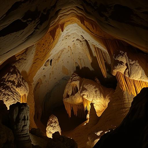 A hidden limestone grotto nestled within the Dolomite mountains