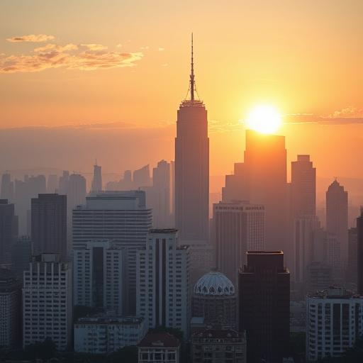 City skyline with one building illuminated symbolizing focus 🌟