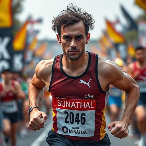 Determined athlete visualizing clear goals.