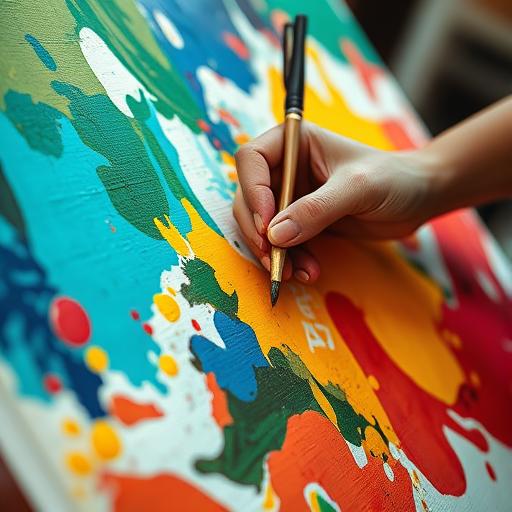 Close-up of an artist's hands passionately crafting a masterpiece symbolizing creativity