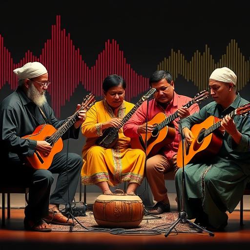 Group of musicians collaborating symbolizing harmony and mindset