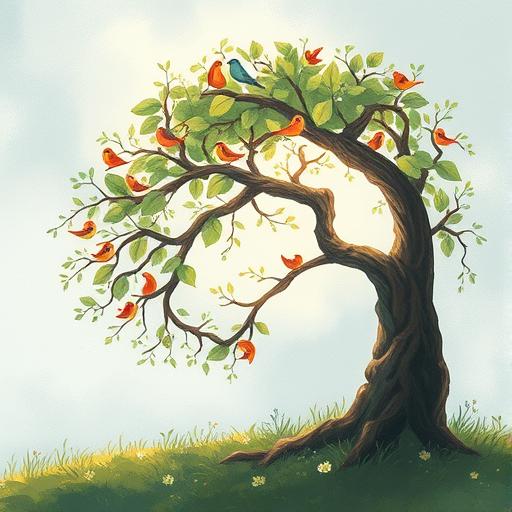 Tree bending in the wind representing resilience and strength