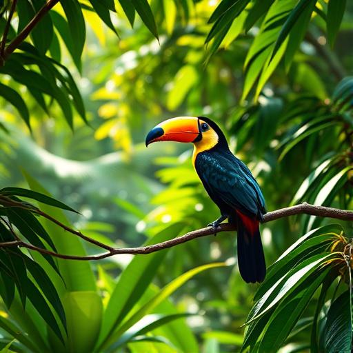 A vibrant scene showcasing the lush greenery and diversity of the Amazon rainforest, symbolizing growth and opportunity.