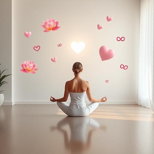 Serene indoor meditation scene representing mindfulness and focus