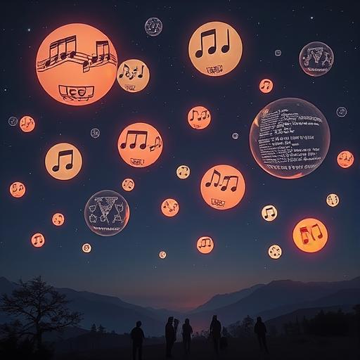 Serene landscape with ideas floating as glowing orbs, symbolizing focused consistency