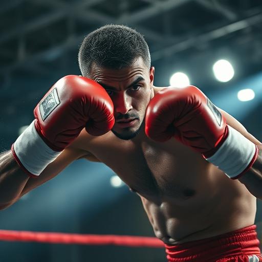A boxer in mid-punch, symbolizing determination and the support of a strong environment
