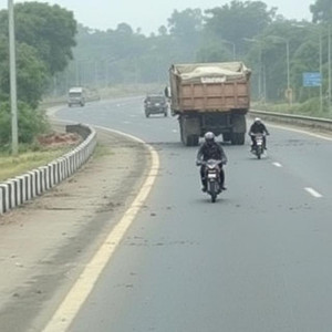 Rudrapur dumper and bike accident on highway