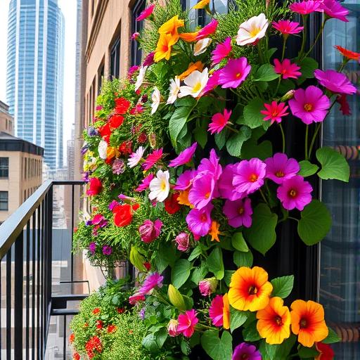 Vibrant vertical garden wall representing growth and setting goals.