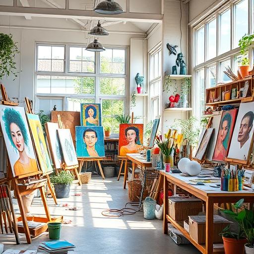 A vibrant art studio symbolizing creative momentum