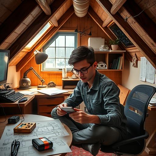 Inventor working on goals and plans