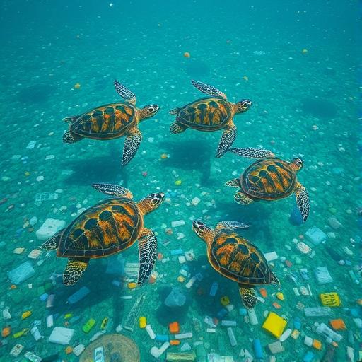 A group of sea turtles swimming through an ocean, symbolizing strength in unity and acceptance.