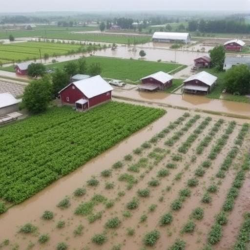 Art depicting sustainable farming amidst climate change