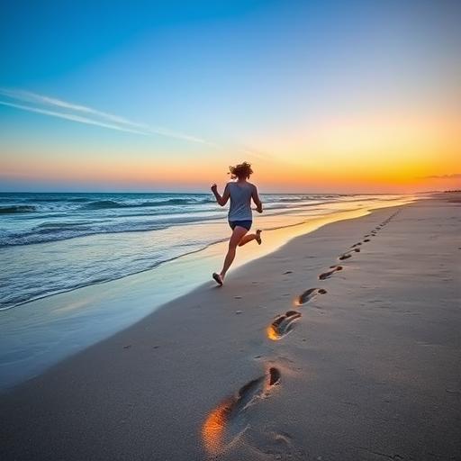 Serene beach scene at golden hour symbolizing supportive journey and connection