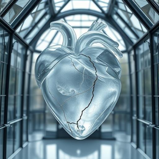 Artistic depiction of a transparent heart surrounded by vibrant energy, symbolizing courage