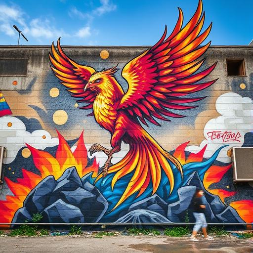 Vibrant mural depicting goal pursuit