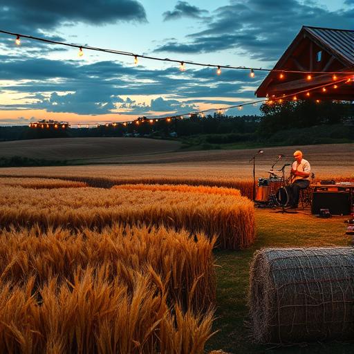 An enchanting countryside harvest festival highlighting the beauty of nature in urban spaces.