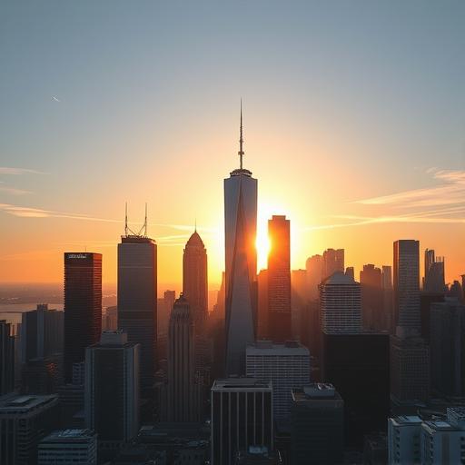 Cityscape at dawn symbolizing new perspectives and growth