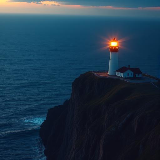 Lighthouse shining a guiding light representing self-belief