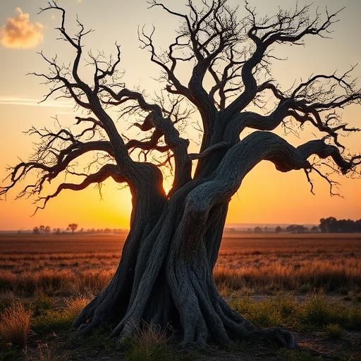 Ancient tree standing strong through adversity symbolizing enduring habits