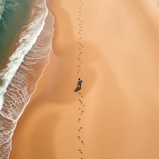 Aerial view of untouched beach symbolizing purpose and vast possibilities
