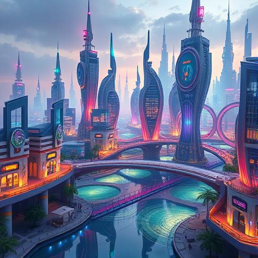 A futuristic cityscape illustrating the power of consistent habits