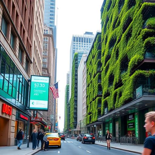 A bustling urban street representing digital nomad opportunities