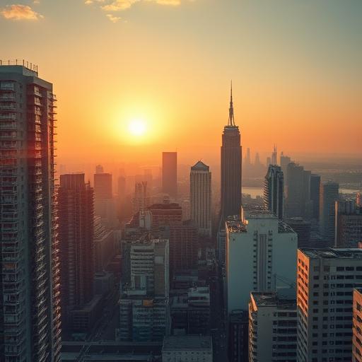An urban landscape viewed from a high vantage point, highlighting consistent progress toward your goals.