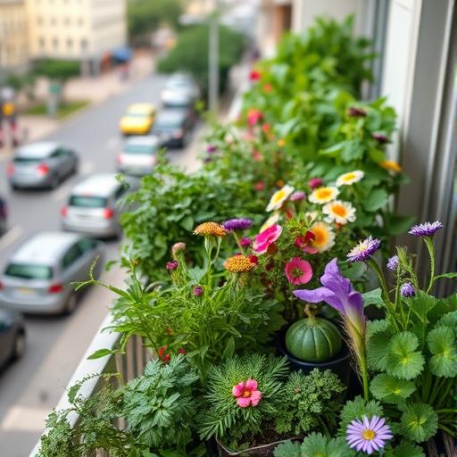 Close-up of a small balcony garden symbolizing community among bloggers