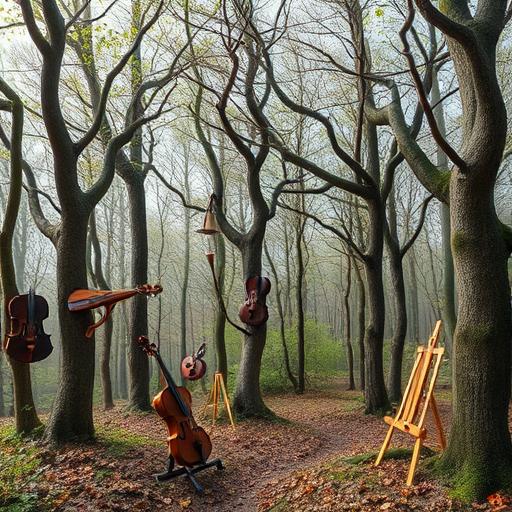Whimsical forest symbolizing growth and habit building