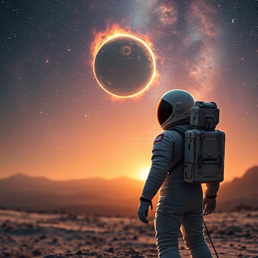Astronaut standing on an unexplored world, symbolizing discovering inner potential