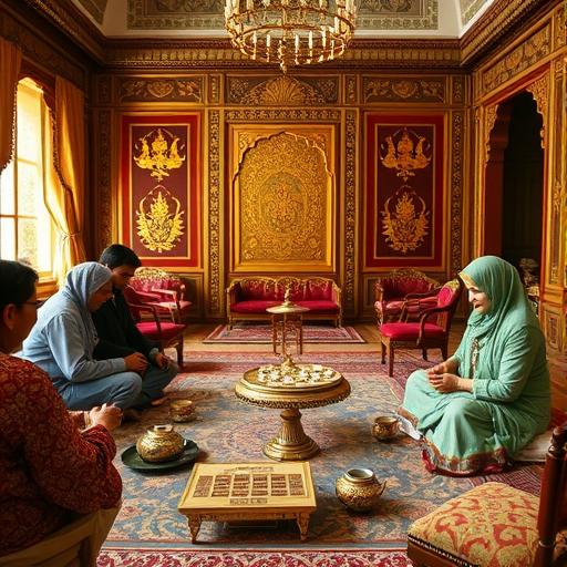 Intricate Indian tea ceremony depicting the art of nurturing emotional intelligence