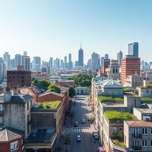A cityscape transforming from dull grey to vibrant, symbolizing envisioning your future