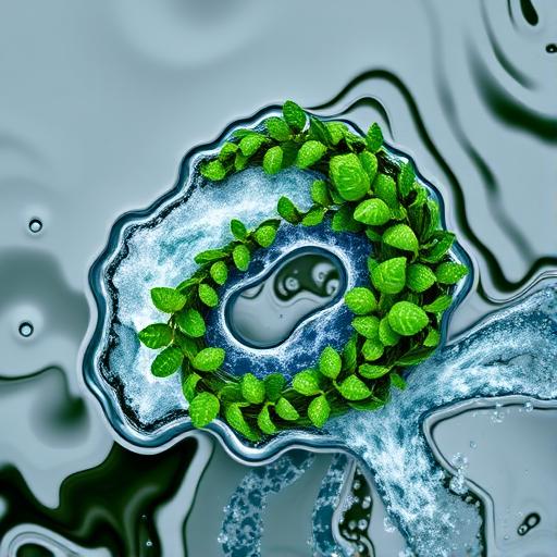 A yin yang symbol made from intertwined greenery