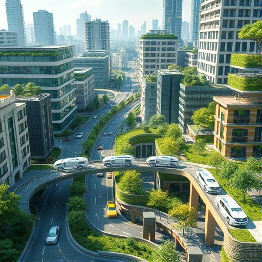 A conceptual art piece of a futuristic green city reflecting growth and sustainability