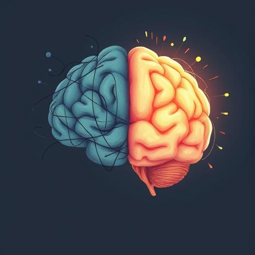 An illustrated visualization of a human brain representing creativity and culture in leadership