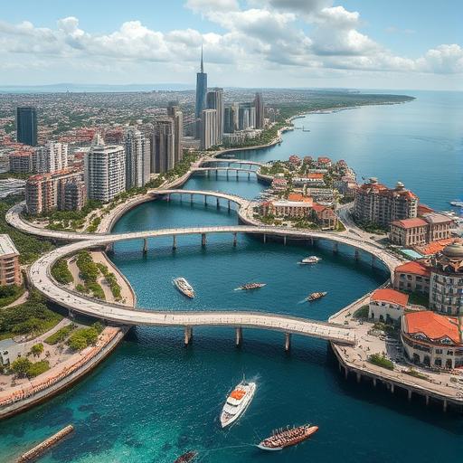 Coastal cityscape facing rising sea levels symbolizes confronting invisible fears